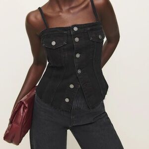 Reformation Coco Denim Bustier Top in black!